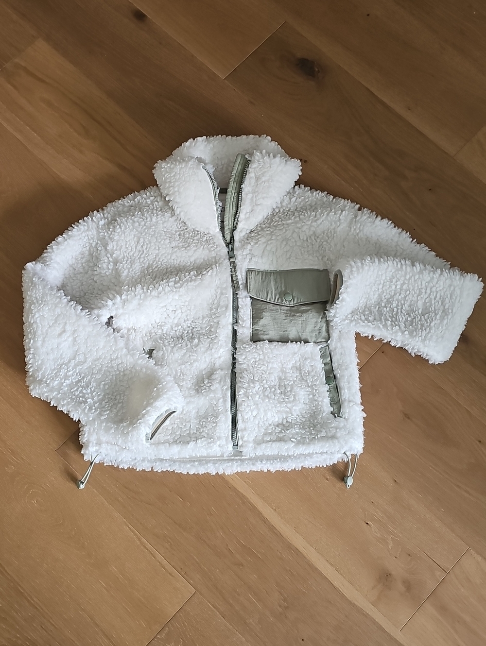 Abercrombie & Fitch White Sherpa Fleece Utility Jacket XS - Picture 9 of 12